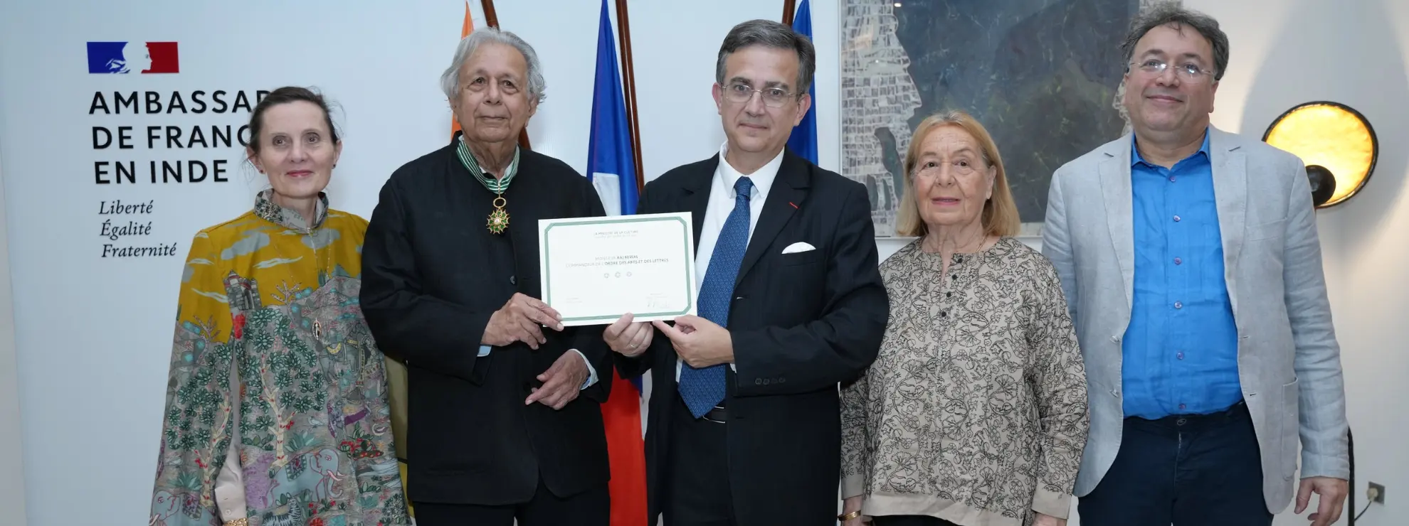Indian architect Raj Rewal received the prestigious Commandeur de l’Ordre des Arts et des Lettres from France.