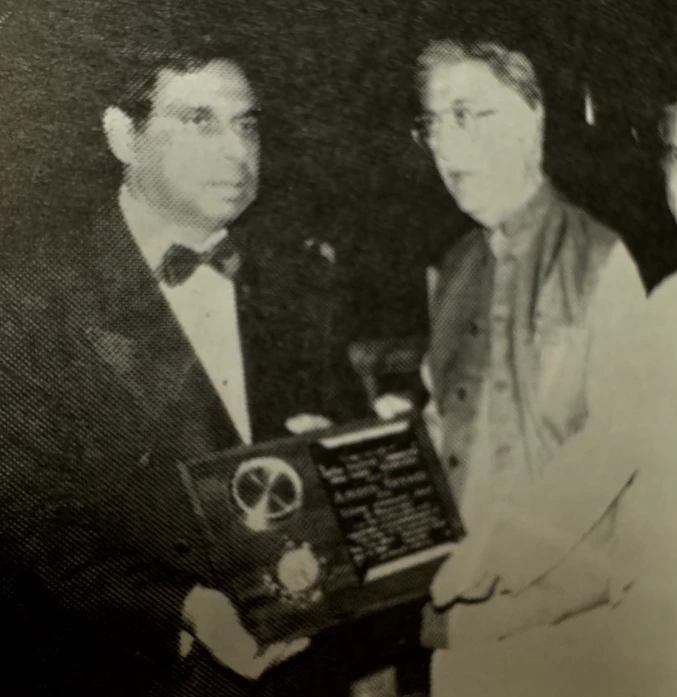 Dharmatma Saran with Ameen Sayani