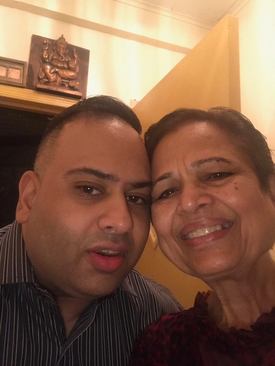 Atul with his mom