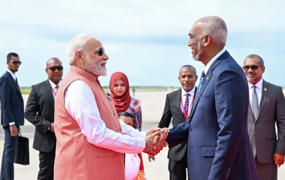 PM Modi was received in Maldives by President Mohamed Muizzu
