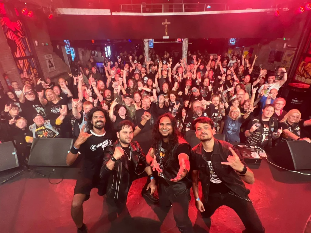 Against Evil during a tour, abroad