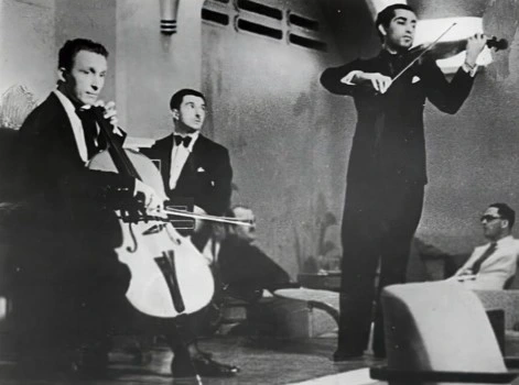 Edigio Verga (left), Walter Kauffman (centre) and Mehli Mehta (right)