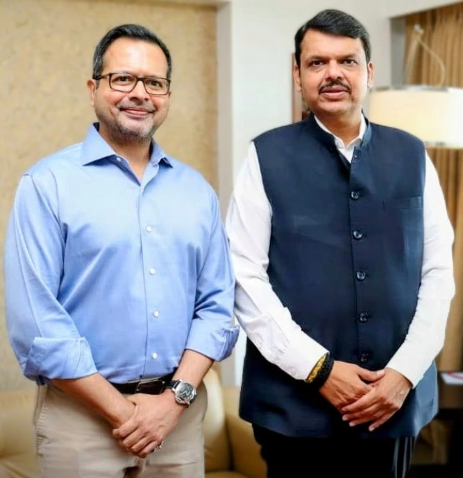 Aditya Pittie with Maharashtra's CM Devendra Fadanavis