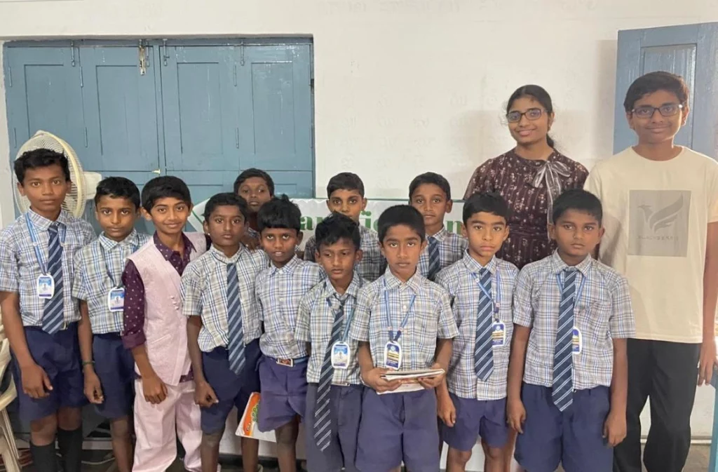 Siri with Hyderabad kids