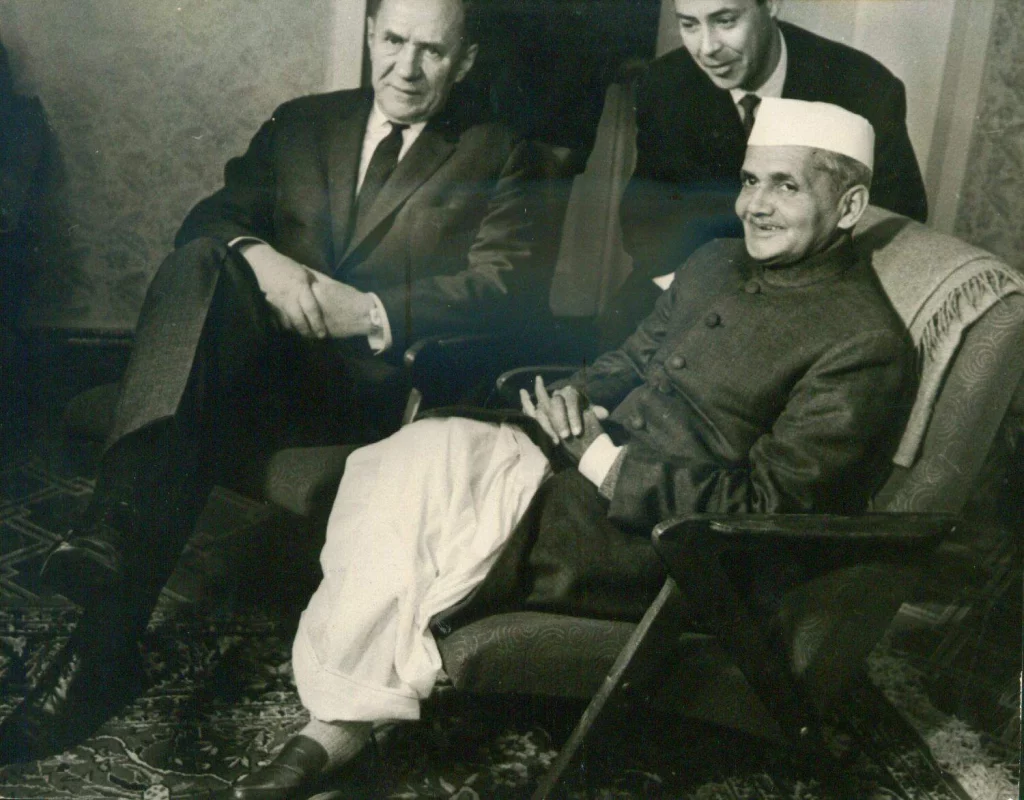 Lal Badaur Shastri during one of the diplomatic trips abroad