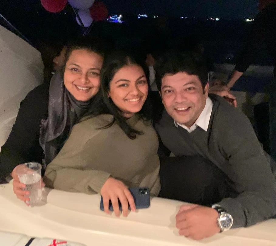 Aparesh and Shilpa with their daughter, Anoushka