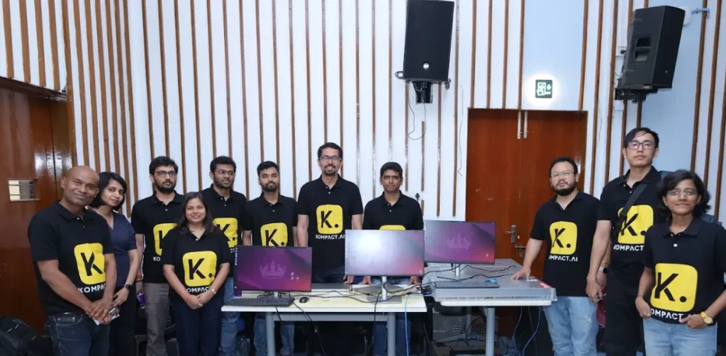 Hrishikesh Dewan with Kompact AI team