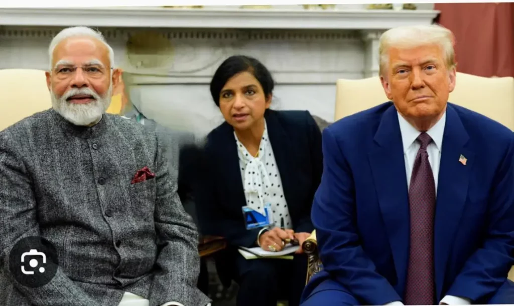 Gurdeep Kaur Chawla with PM Modi and Trump