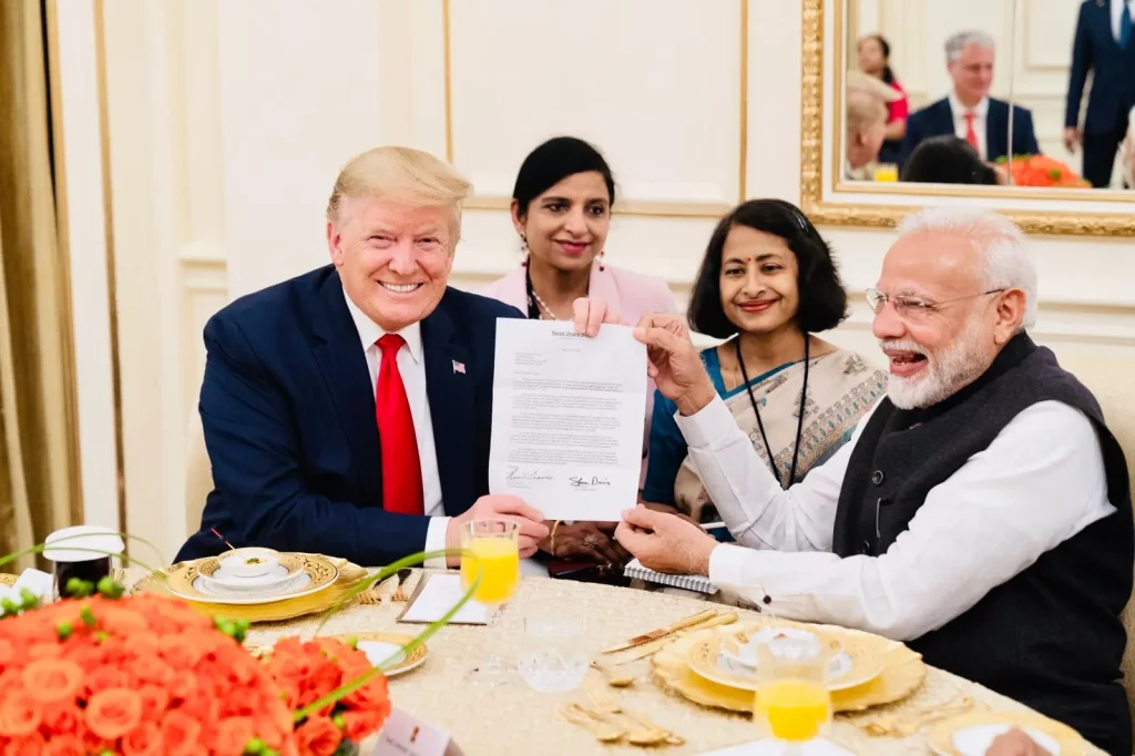 PM Modi, President Trump and Interpreter Gurdeep Chawla