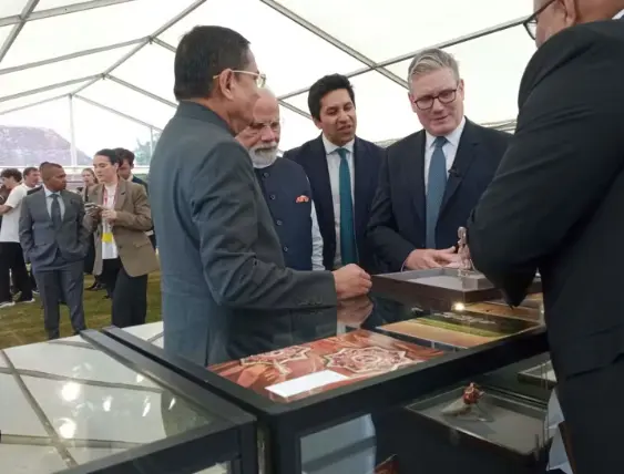 Varun Chandra with PM Keir Starmer during PM Modi's UK trip in 2025 